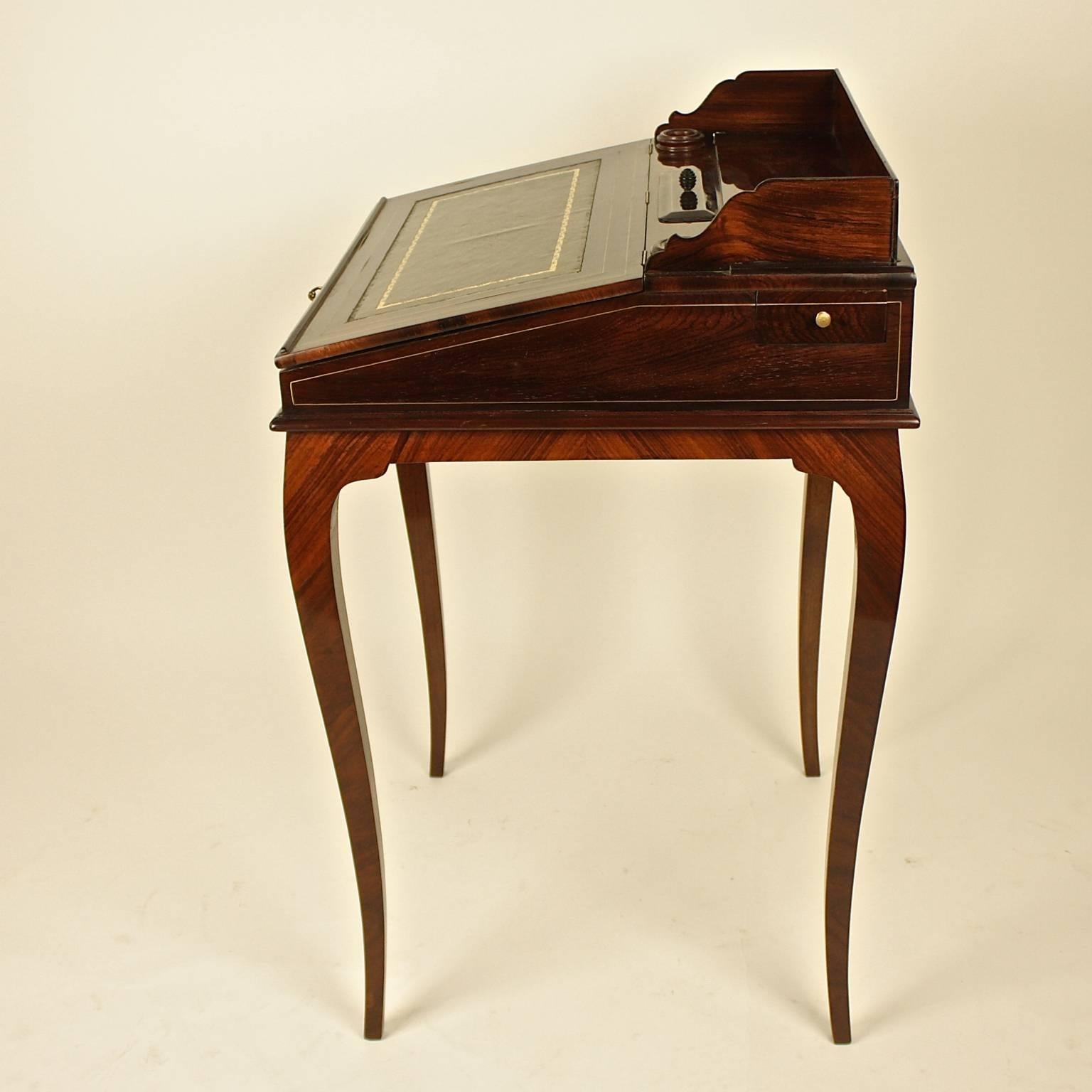 Napoleon III Small 19th Century Mahogany Bonheur de Jour or Ladie's Desk 