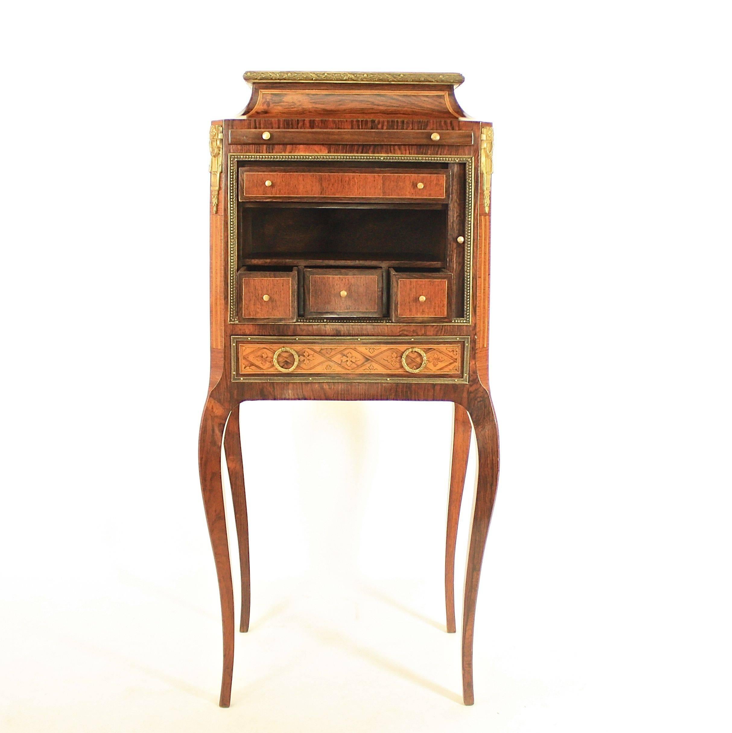 Napoleon III Small 19th Century Cabinet on Stand, in the Manner of L. BOUDIN