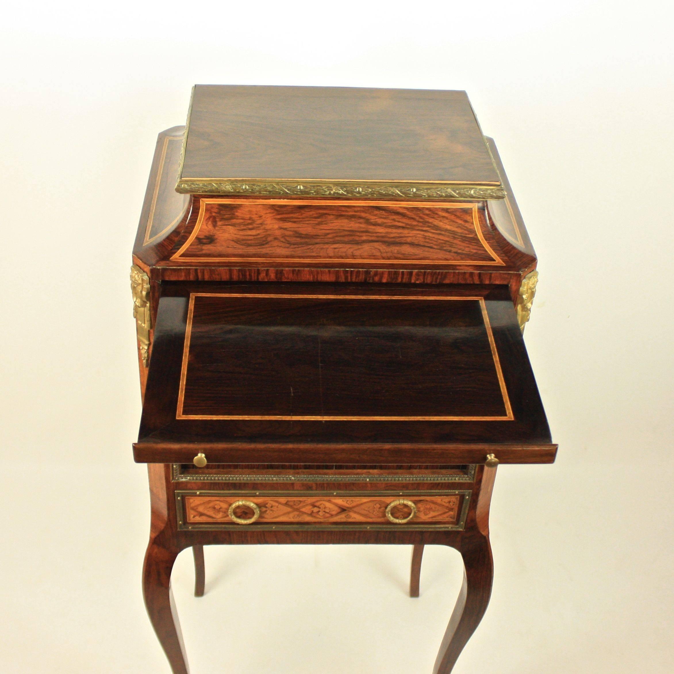 French Small 19th Century Cabinet on Stand, in the Manner of L. BOUDIN