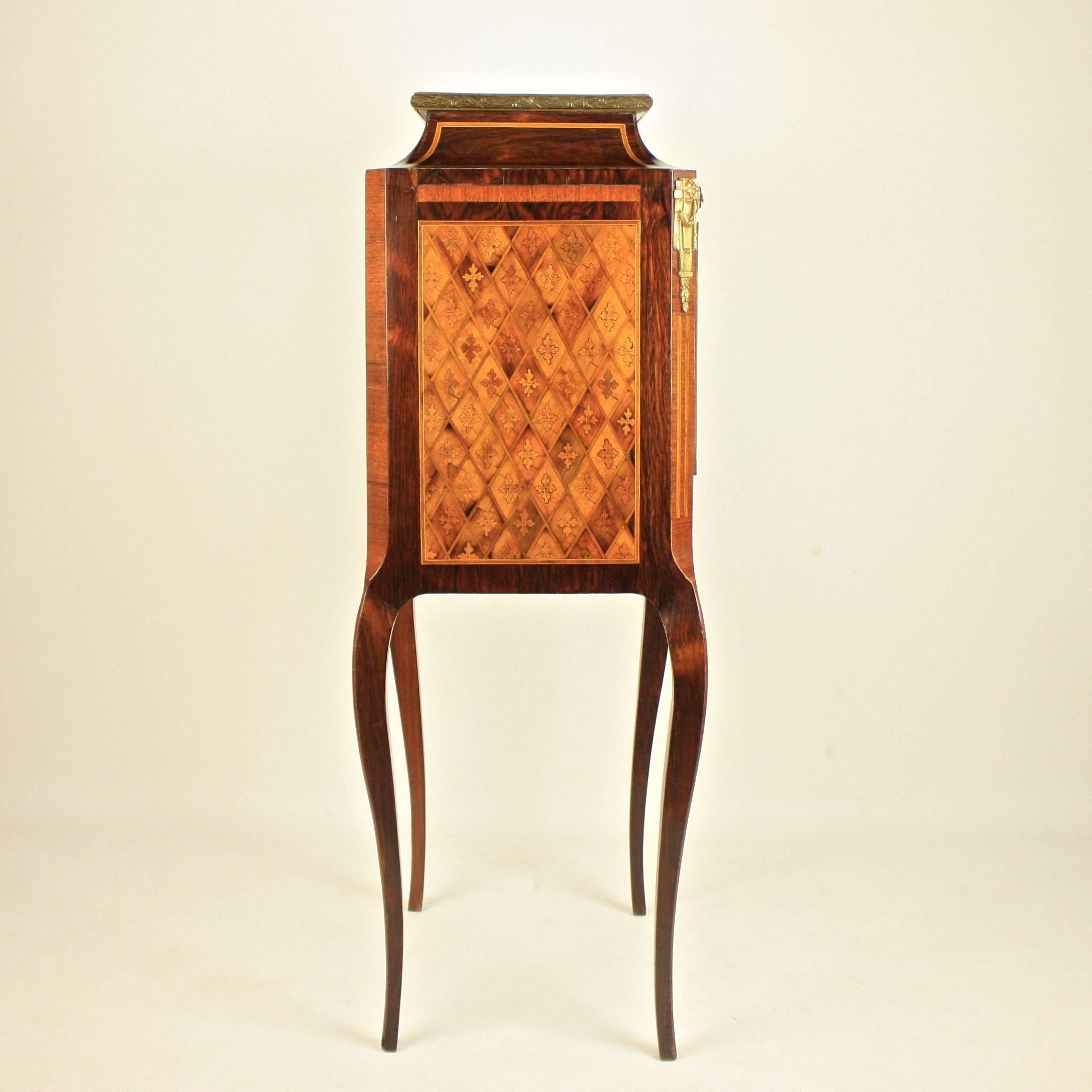 Small 19th Century Cabinet on Stand, in the Manner of L. BOUDIN 1
