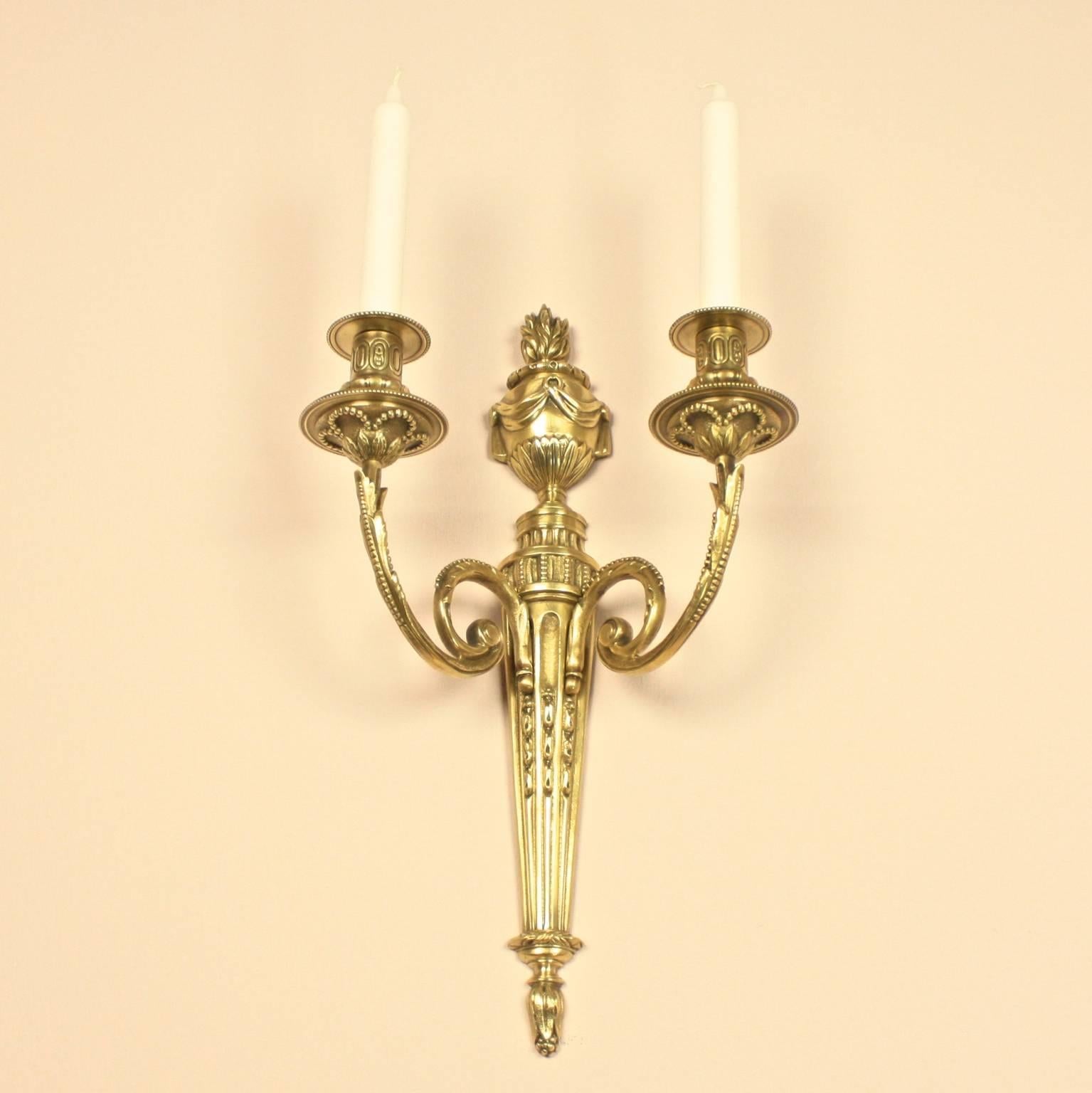 Pair of French 19th Century Bronze Wall-Lights 1