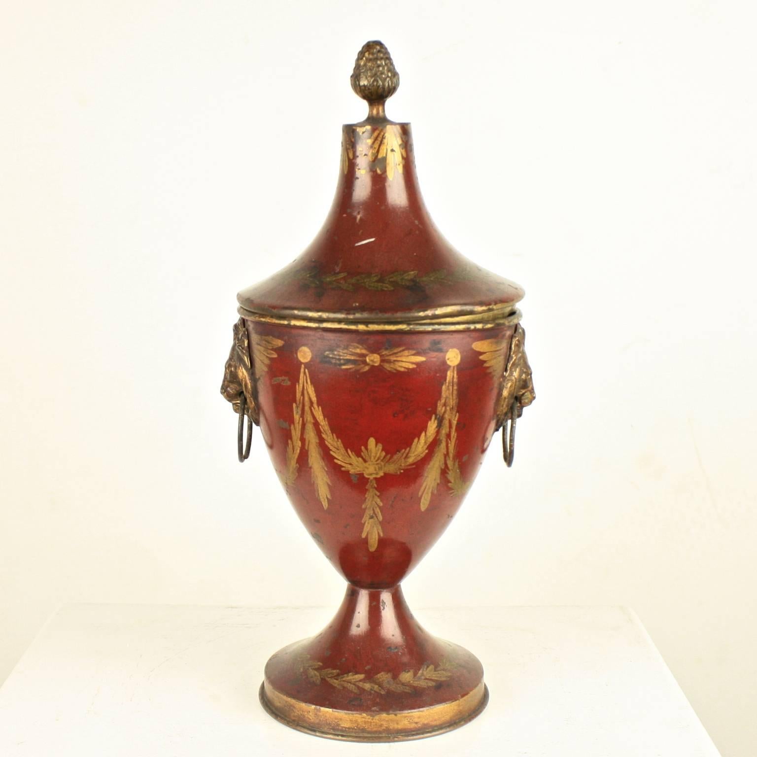 Early 19th Century English Regency Tole Chestnut Urn 2