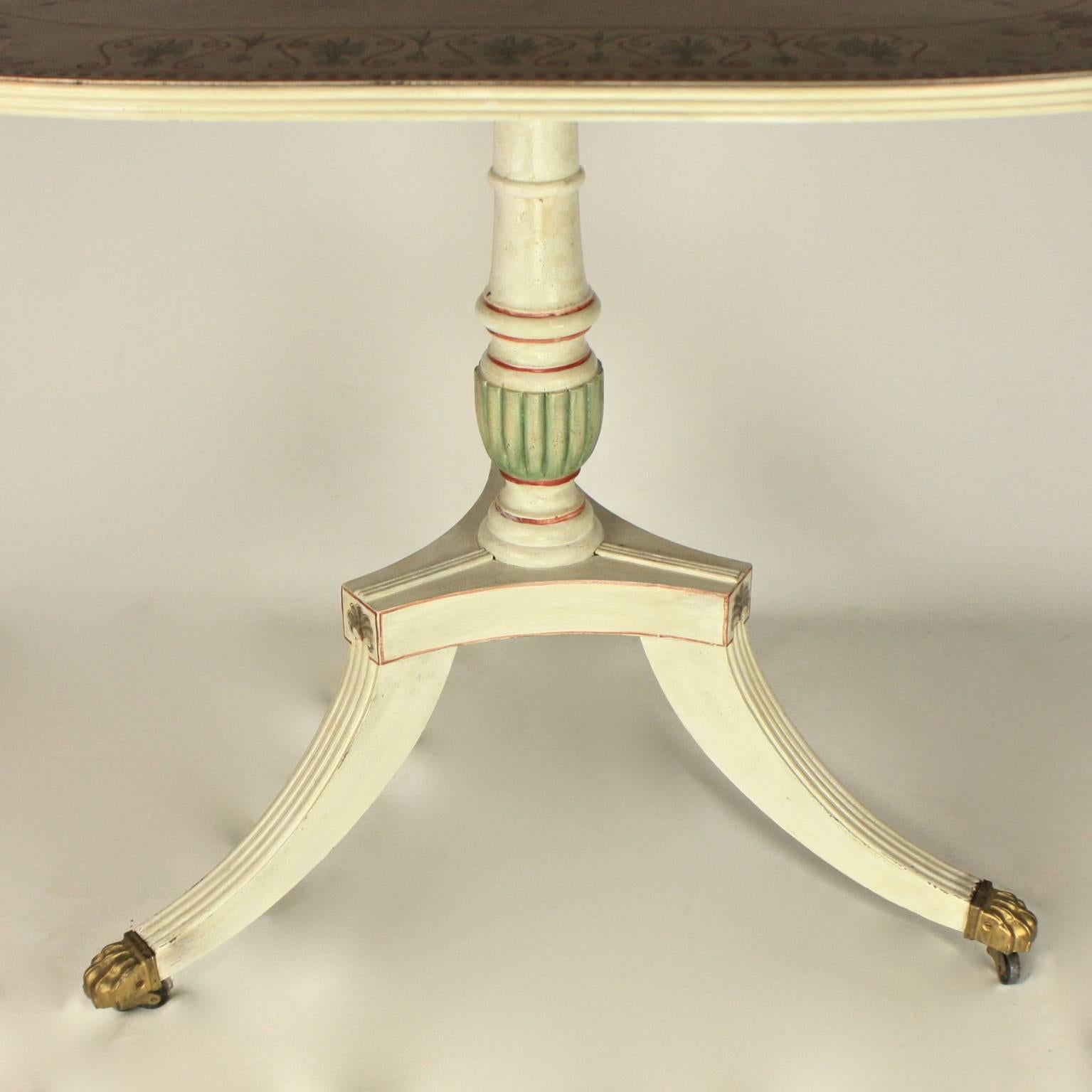 19th Century English Painted  Regency Breakfast or Center Table 1