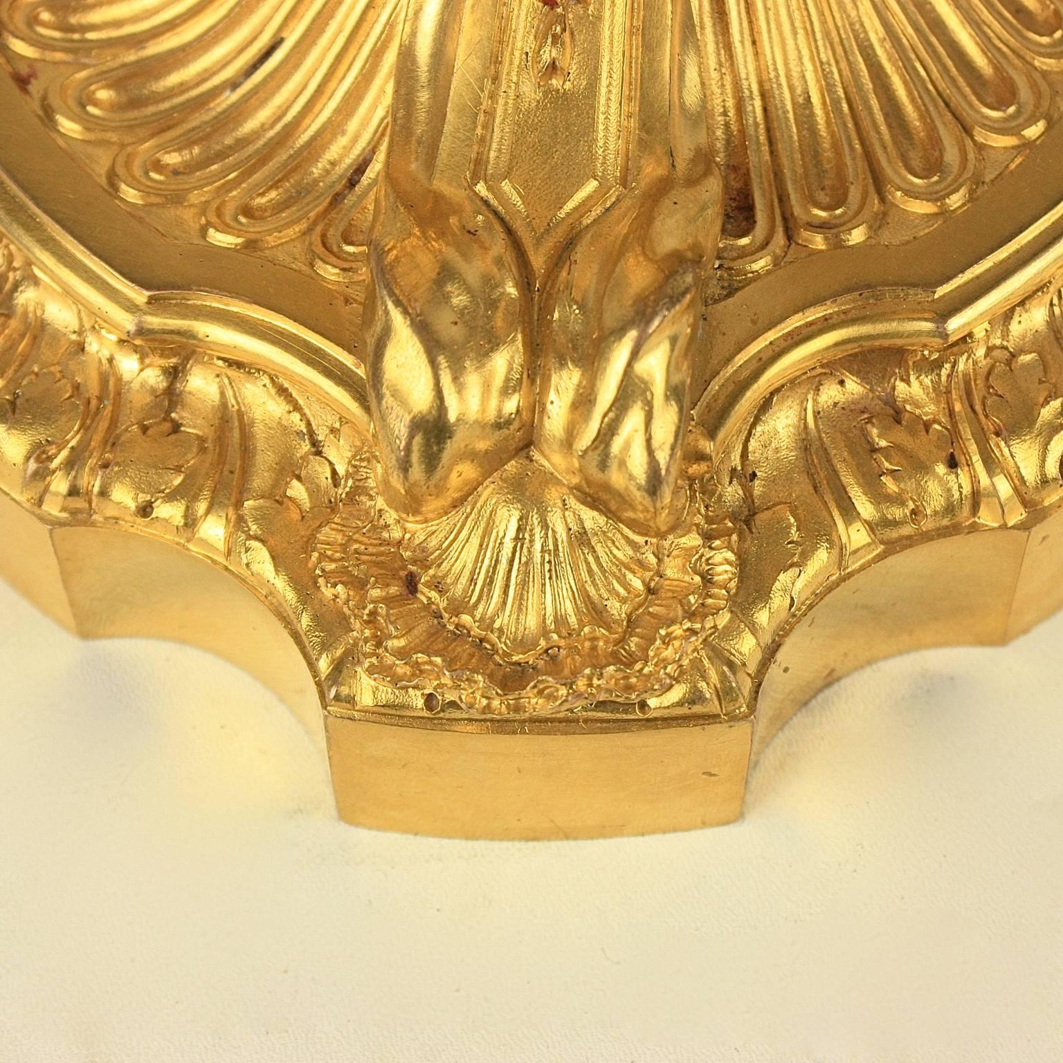 Pair of 19th Century Louis XV Ormolu Candlesticks After Meissonier 3