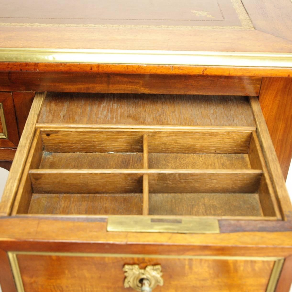 Brass Late 18th Century French Directoire Mahagony Bureau Plat