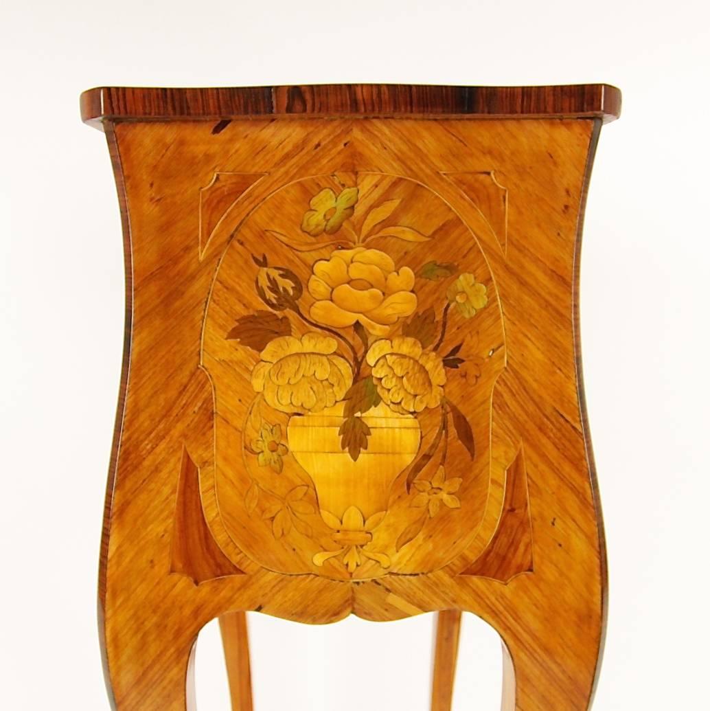 19th Century Louis XV Style Marquetry Side Table in the Manner of A. Gosselin, 1731–1794