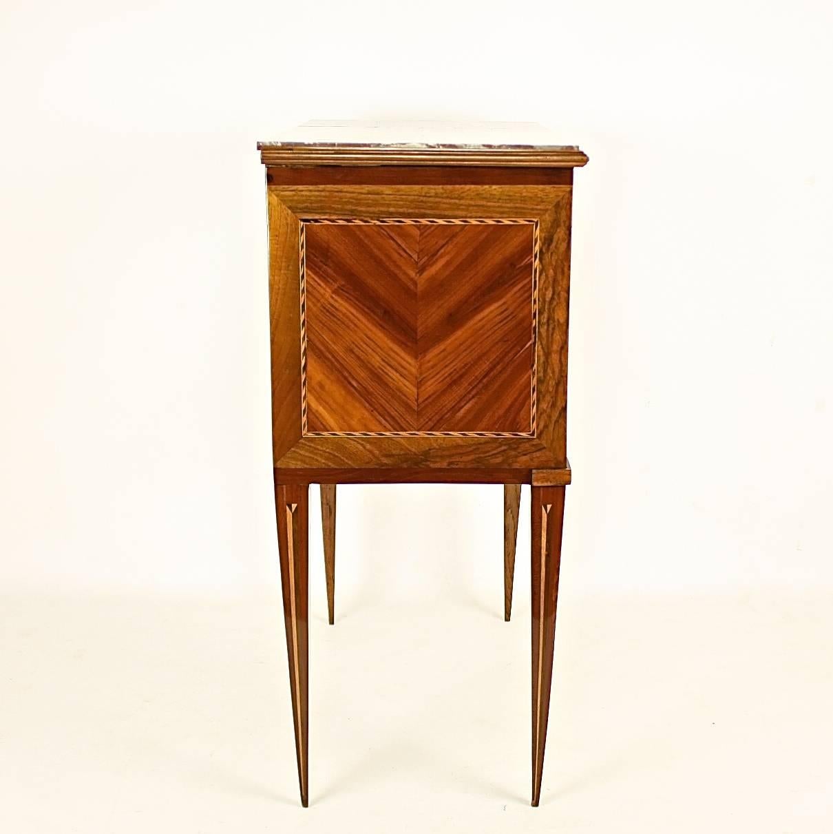 Marquetry Late 18th Century Louis XVI Side Table or 'Table Chiffonière'