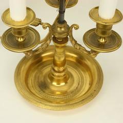 19th Century Louis XVI Style Gilt-Bronze and Tole Bouillotte Lamp