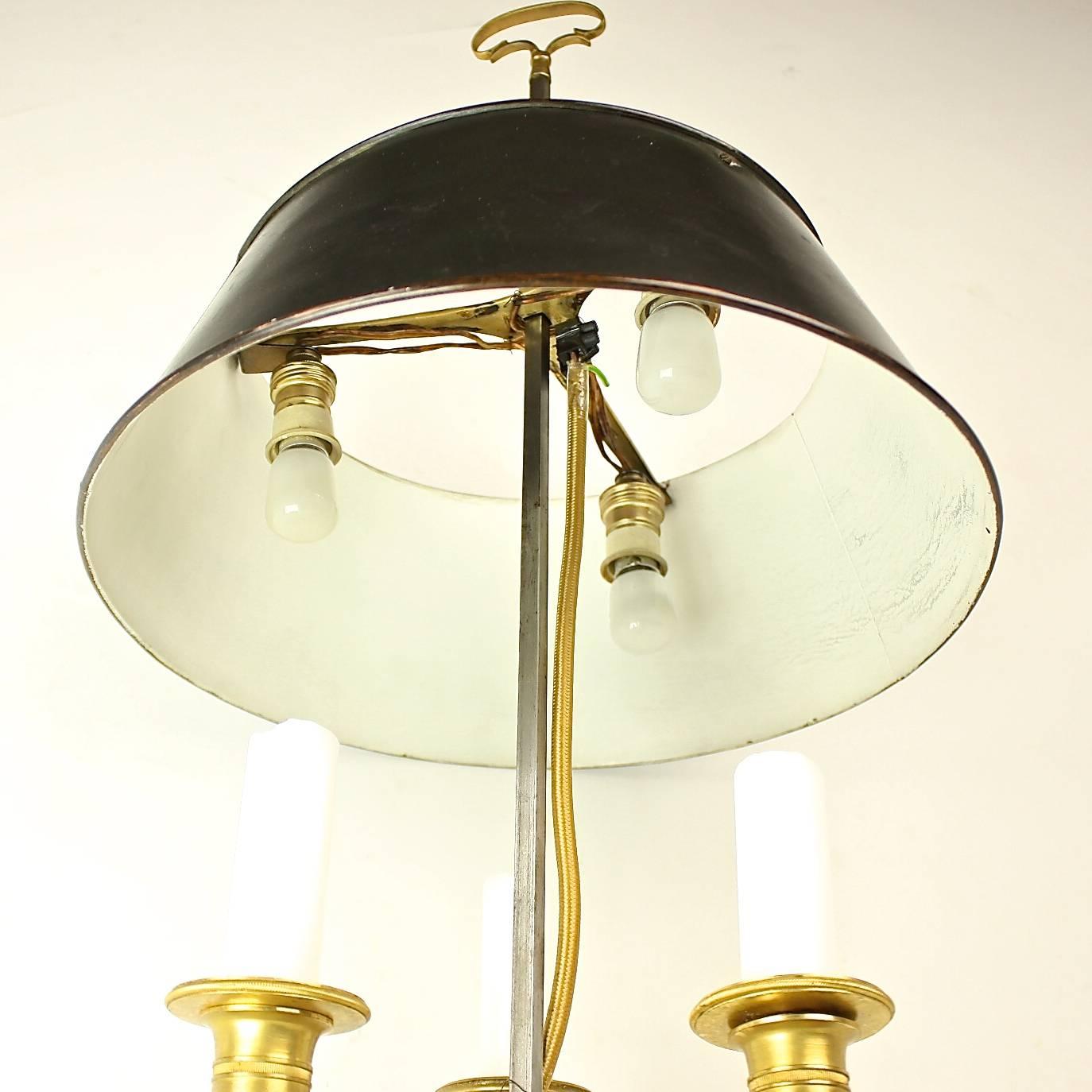 19th Century Louis XVI Style Gilt-Bronze and Tole Bouillotte Lamp 2