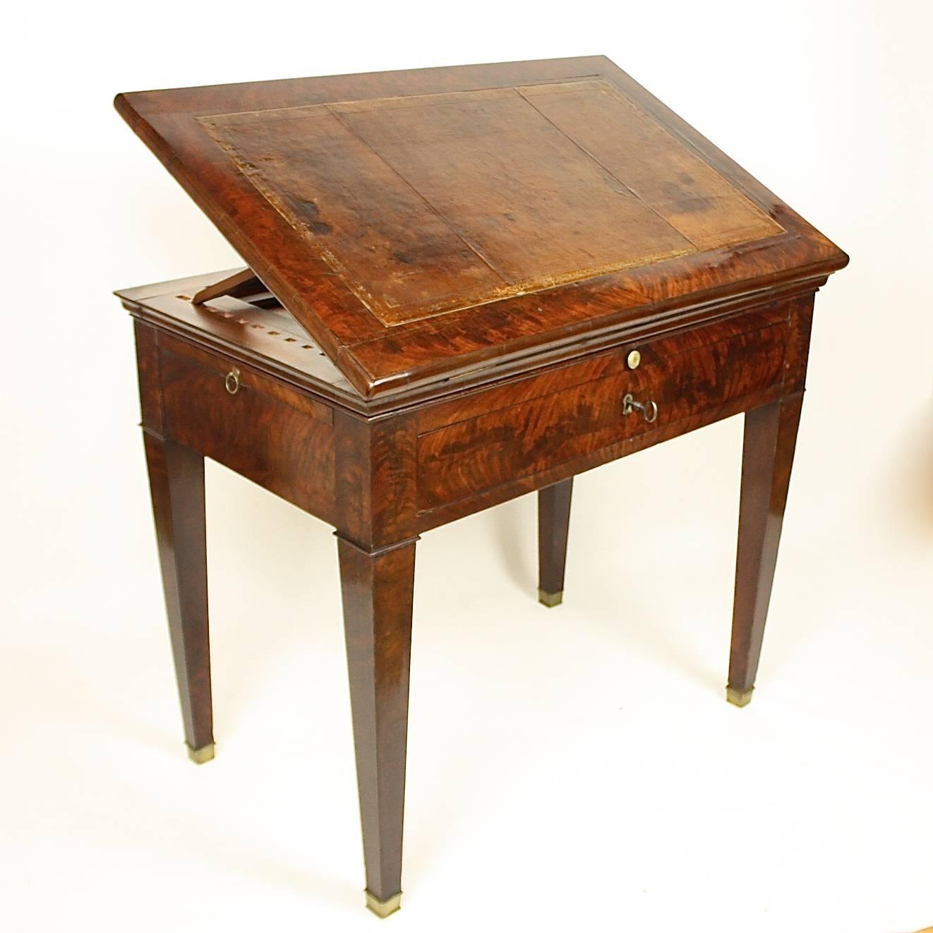 Directoire Late 18th Century Mahogany Veneered Architect's Table