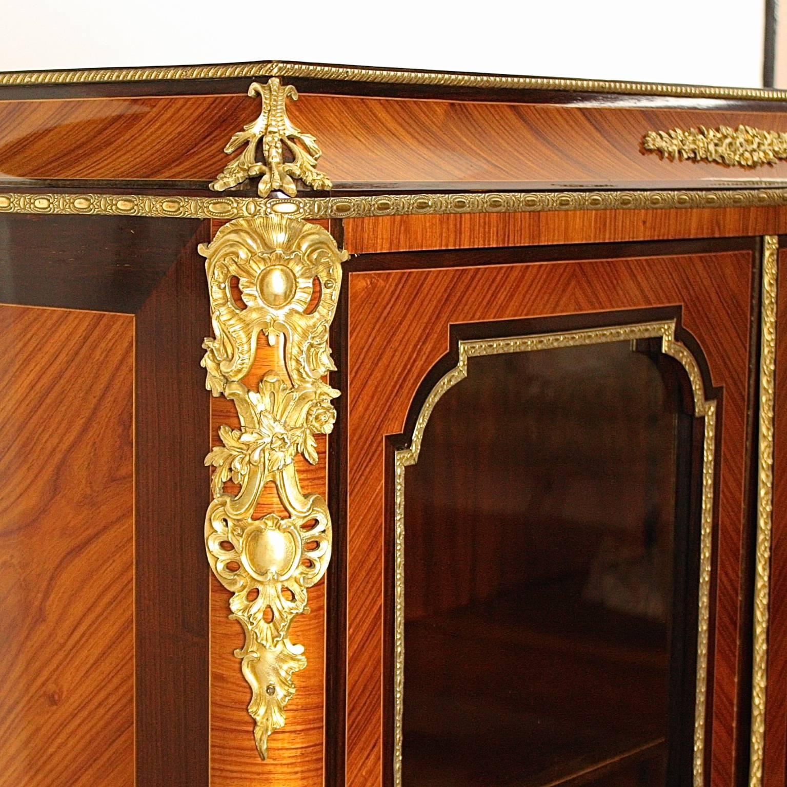 French 19th Century Vitrine or Bibiotheque in the Louis XV/XVI Transitionale Style