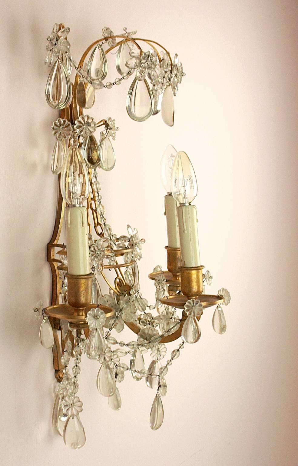 Régence Pair of Regence Style Maison Bagues Three Branch Wall Sconce, circa 1900 For Sale