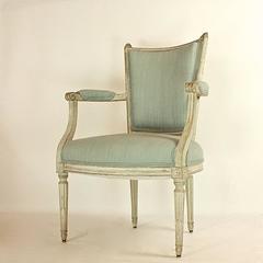 Pair of Louis XVI Fauteuils 'En Cabriolet' in the Manner of J.B.C. Sene