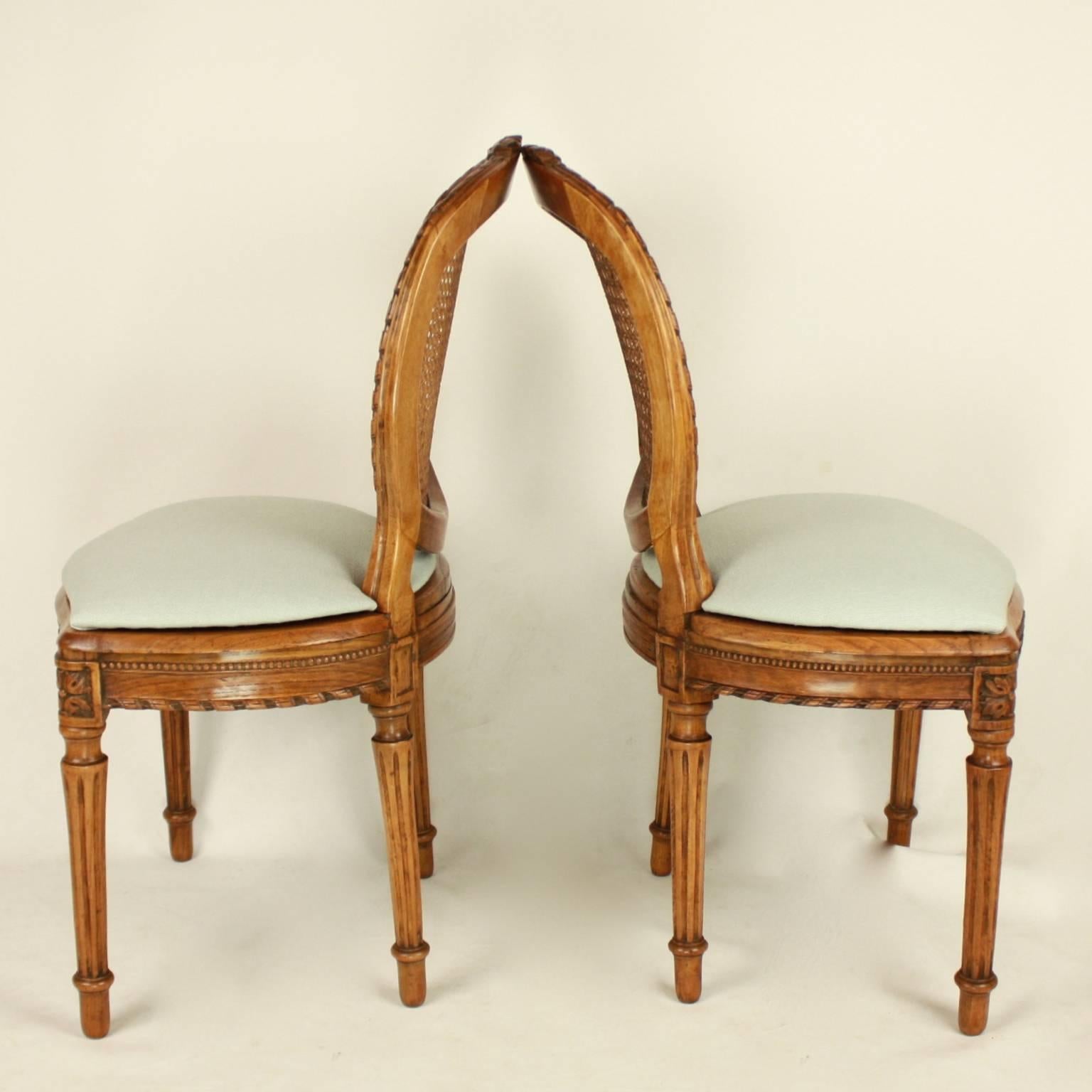 Carved Set of Six Louis XVI Dining Chairs in the Manner of Georges Jacob