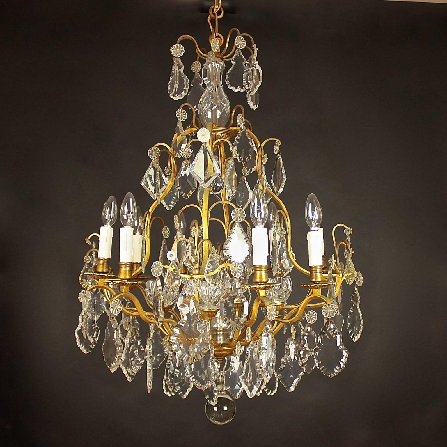 Late 19th Century Louis XV Style Crystal Cut Chandelier 1