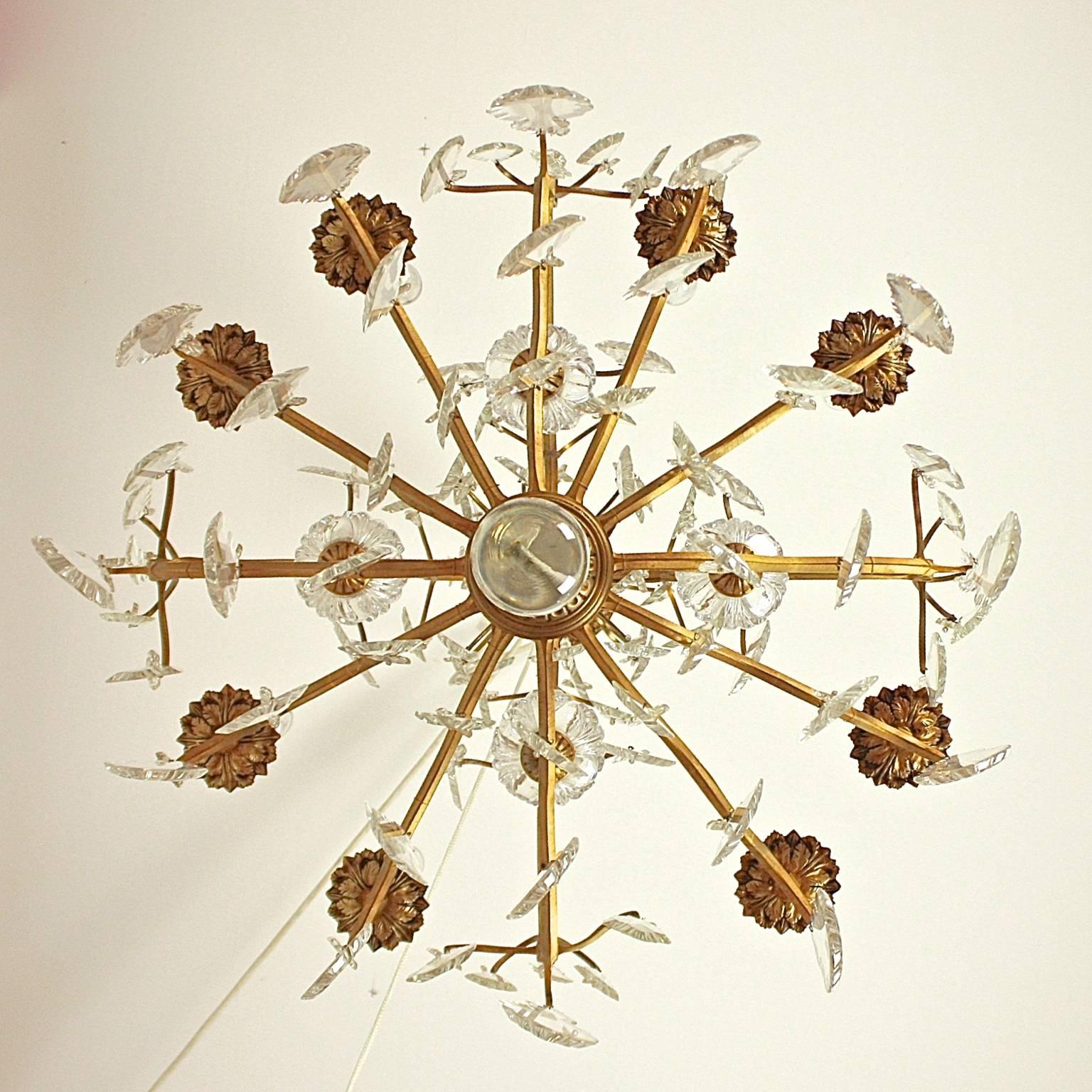 Bronze Late 19th Century Louis XV Style Crystal Cut Chandelier