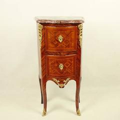 Small Tulipwood and Parquetry Commode, Late Regence, in the Manner of M. Criaerd