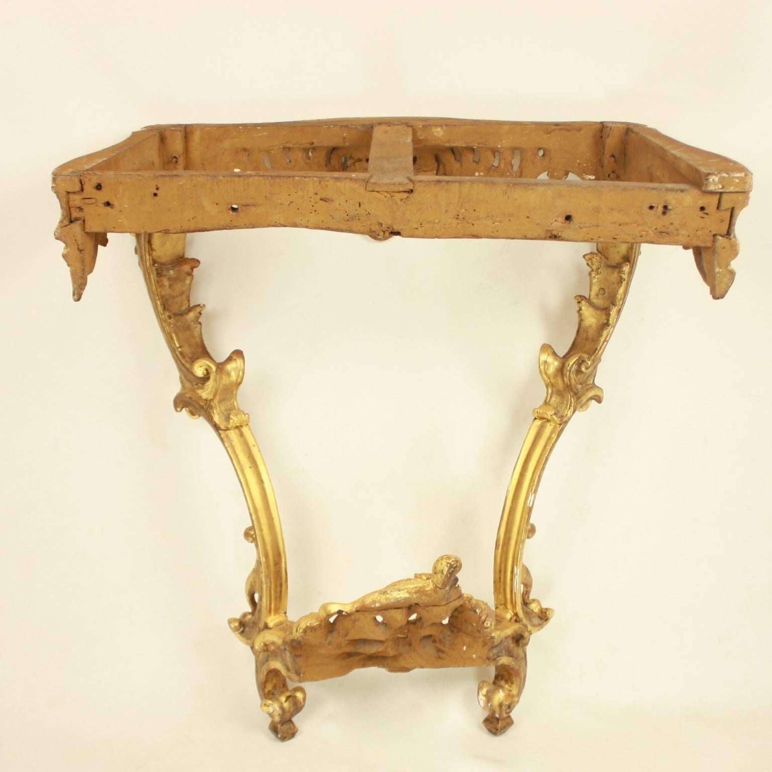 French Louis XV Giltwood Console Table, Mid-18th Century 5