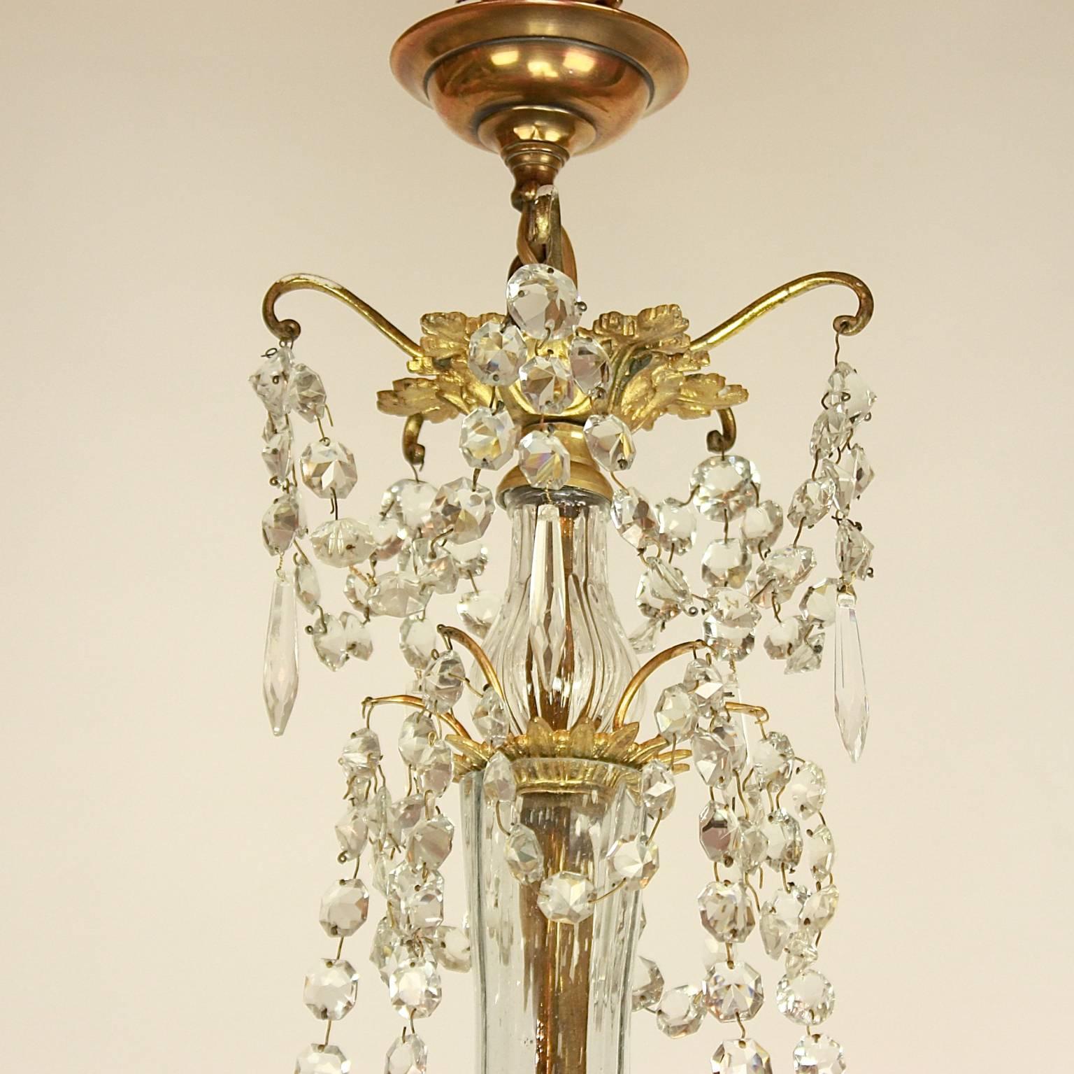 19th Century Louis XV Style Gilt-Bronze and Cut-Crystal Five-Light Chandelier 3