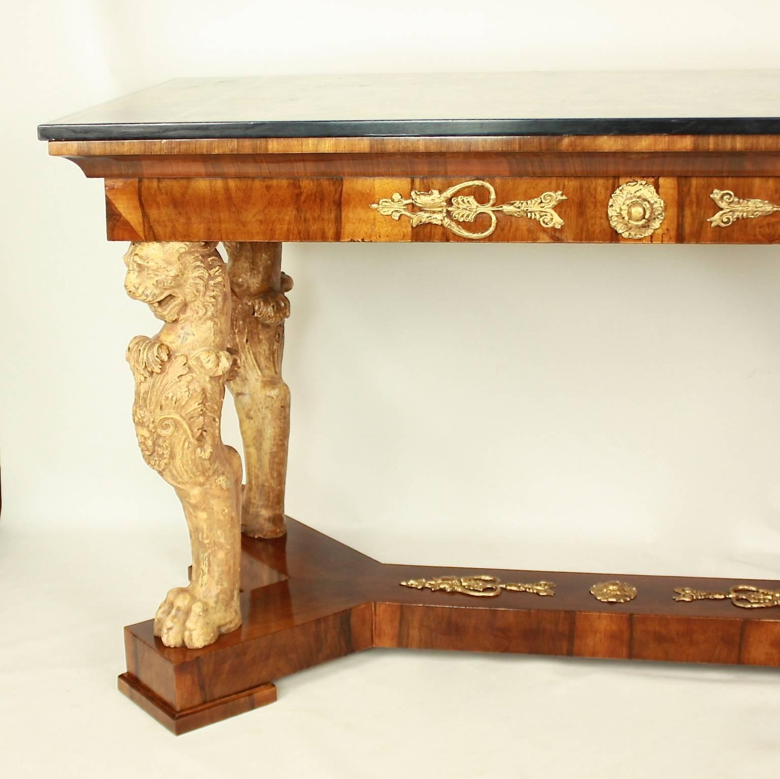 North Italian Center Table with Scagliola Top, dated 1721 1