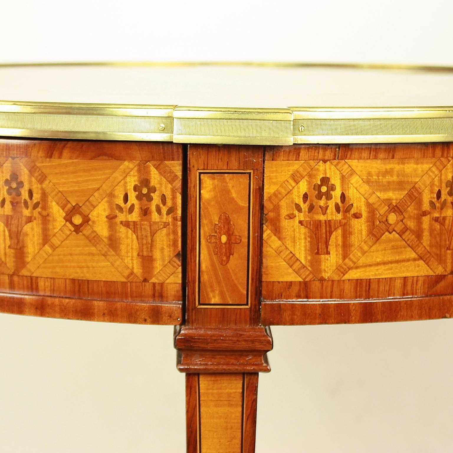 French 19th Century Marquetry Gueridon Table