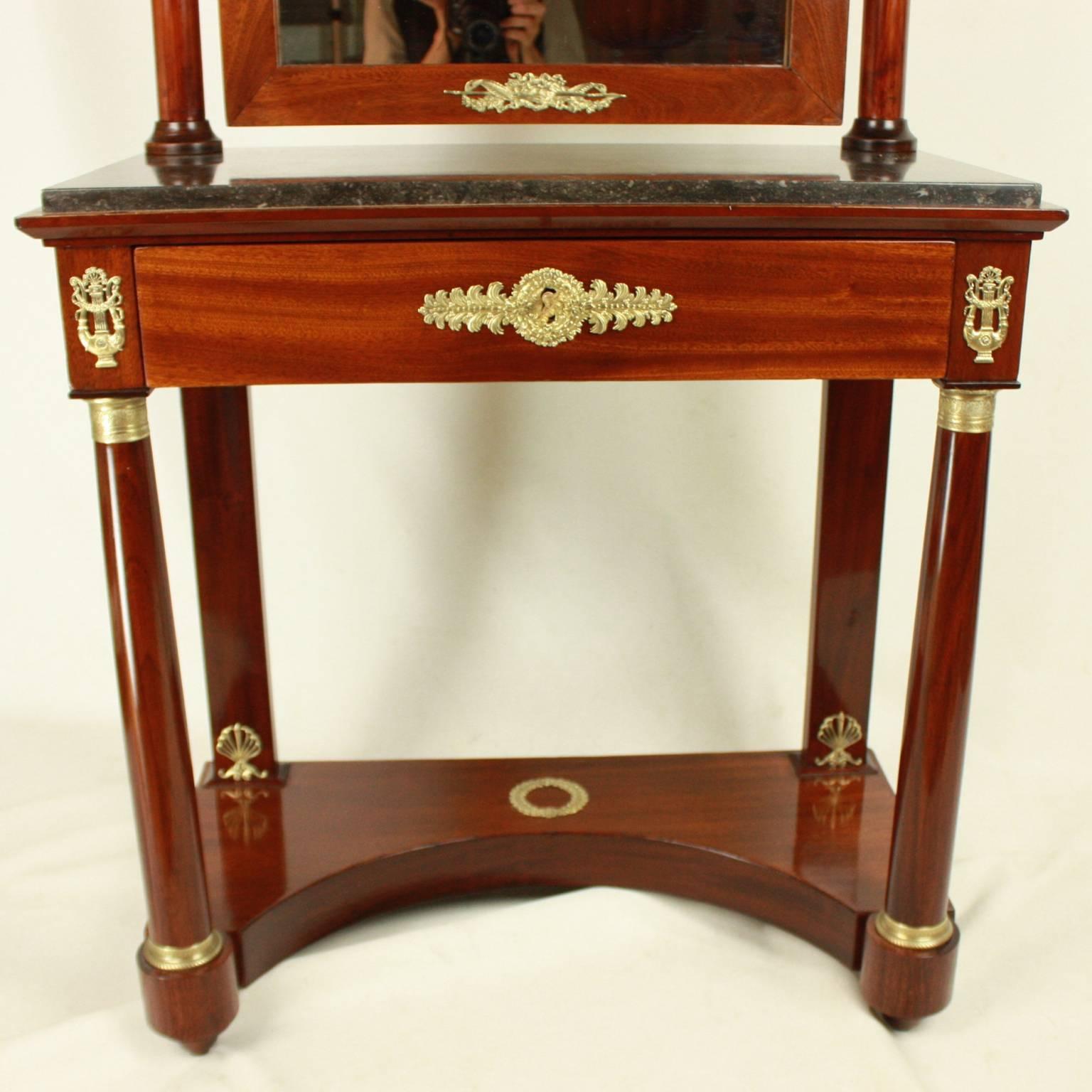 French Empire Mahogany Dressing Table in the Manner of Jacob-Desmalter