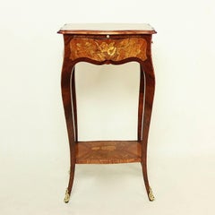 Small Louis XV Style Marquetry Side Table and Lady's Writing Table