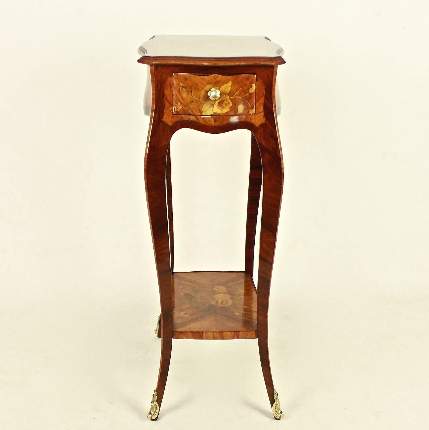 Small Louis XV Style Marquetry Side Table and Lady's Writing Table 1