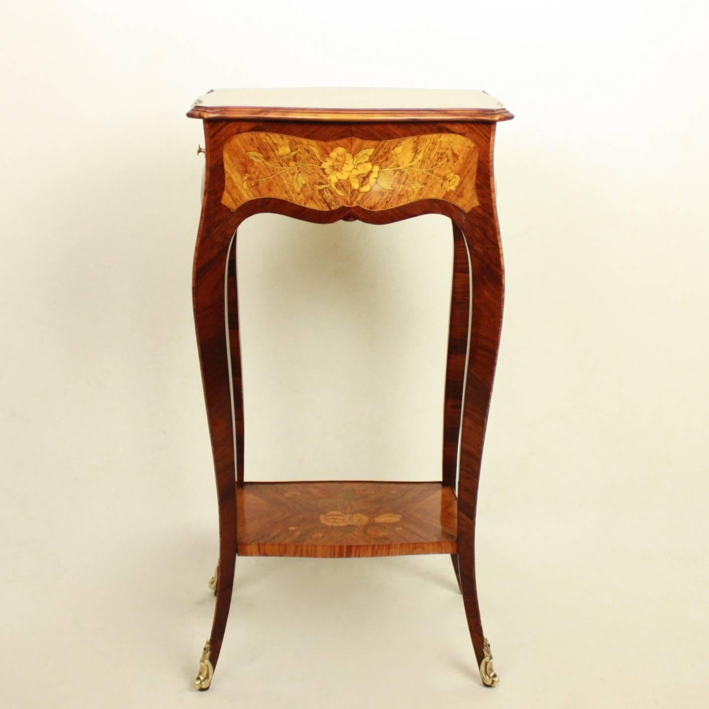 Small Louis XV Style Marquetry Side Table and Lady's Writing Table 2