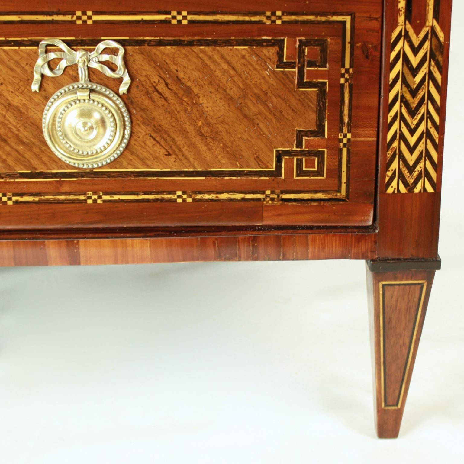 Late 18th Century Eastern French 18th Century Neoclassical Marquetry Commode, circa 1780