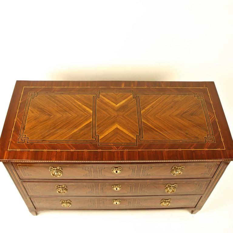 Eastern French 18th Century Neoclassical Marquetry Commode, circa 1780 2