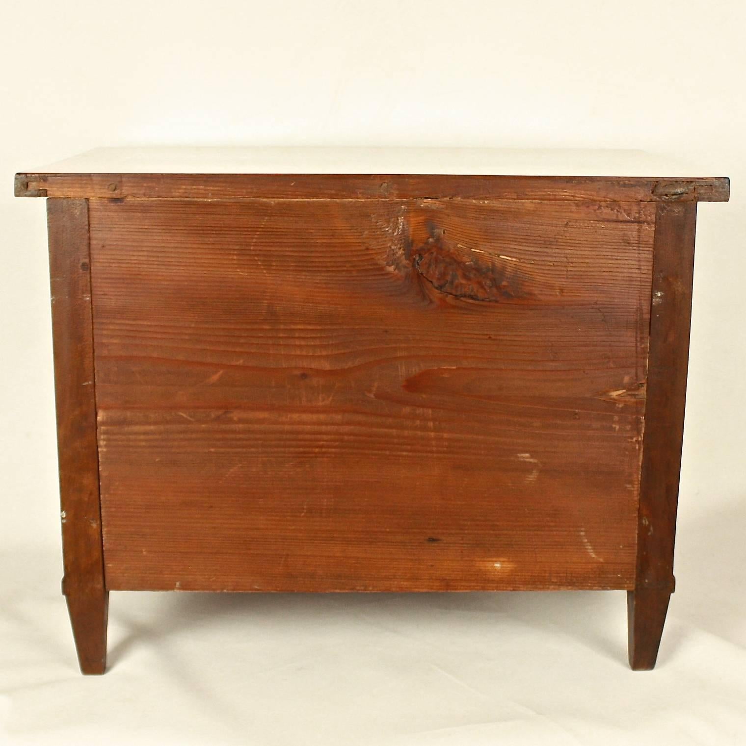 18th Century Louis XVI Miniature Marquetry Commode or Chest of Drawers 1