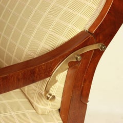 Large Biedermeier Declining Wing Chair, circa 1820