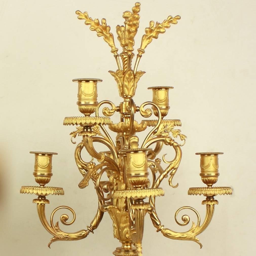 Pair of Louis XVI Style Ormolu Candelabras In Excellent Condition In Berlin, DE