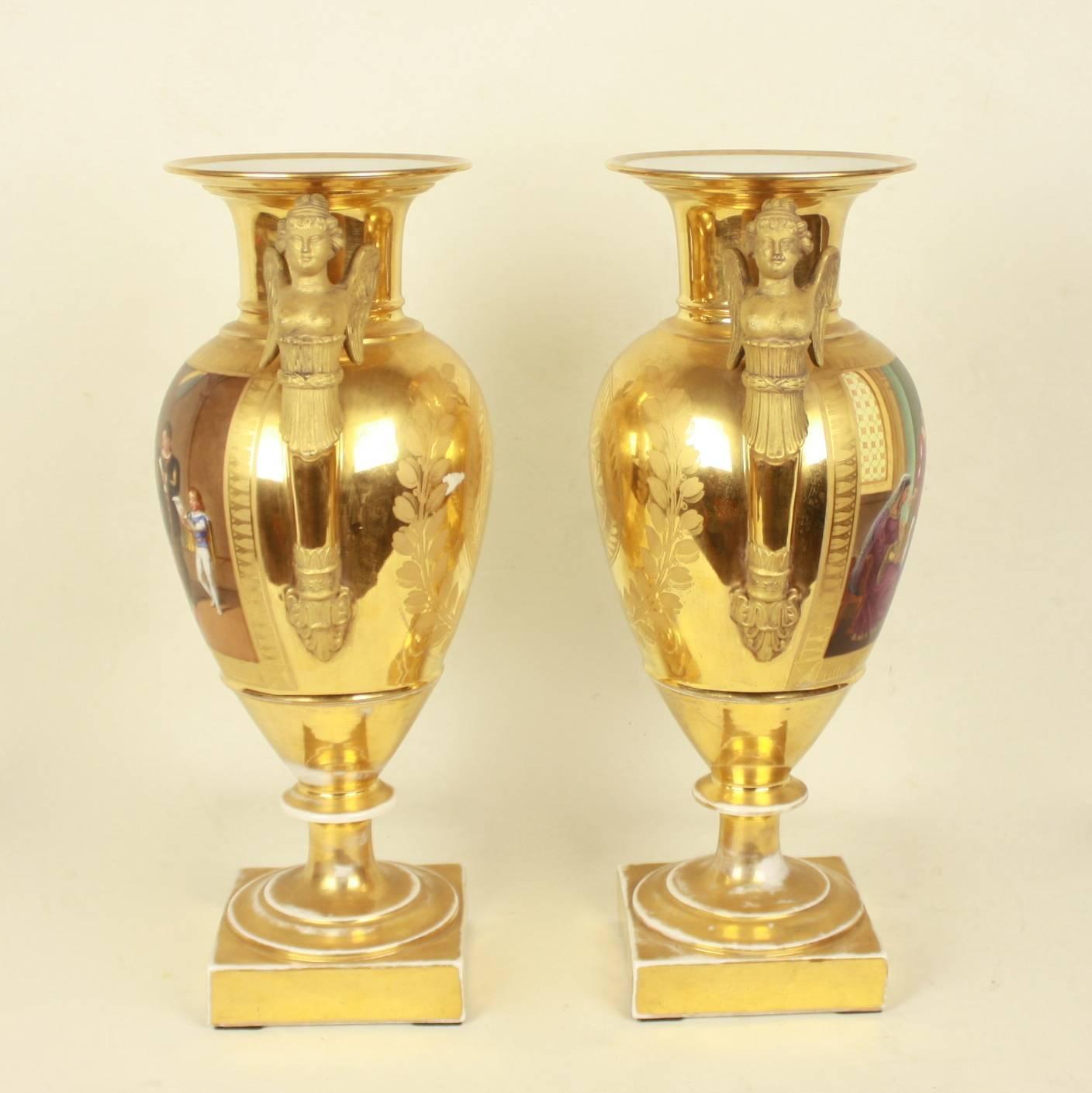 Pair of Empire Porcelain Vases For Sale 1