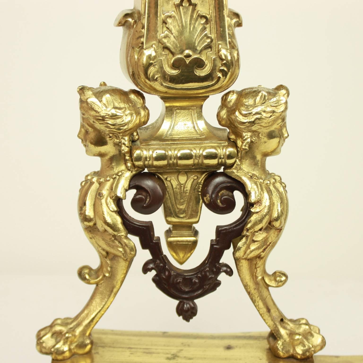 Kaminschutz mit hohen Chenets, Louis XIV.-Stil, 19. Jahrhundert  (Französisch)