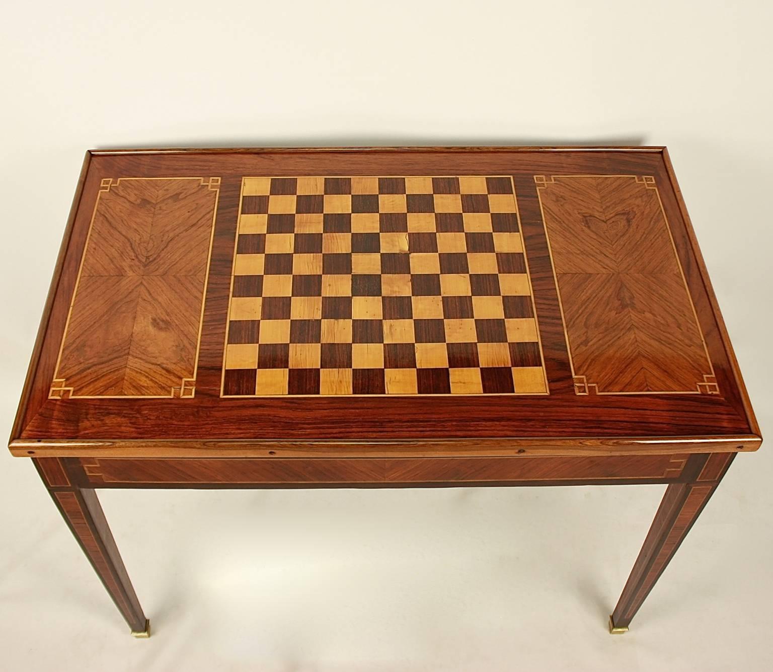 19th Century Marquetry Tric Trac Game Table In Excellent Condition In Berlin, DE