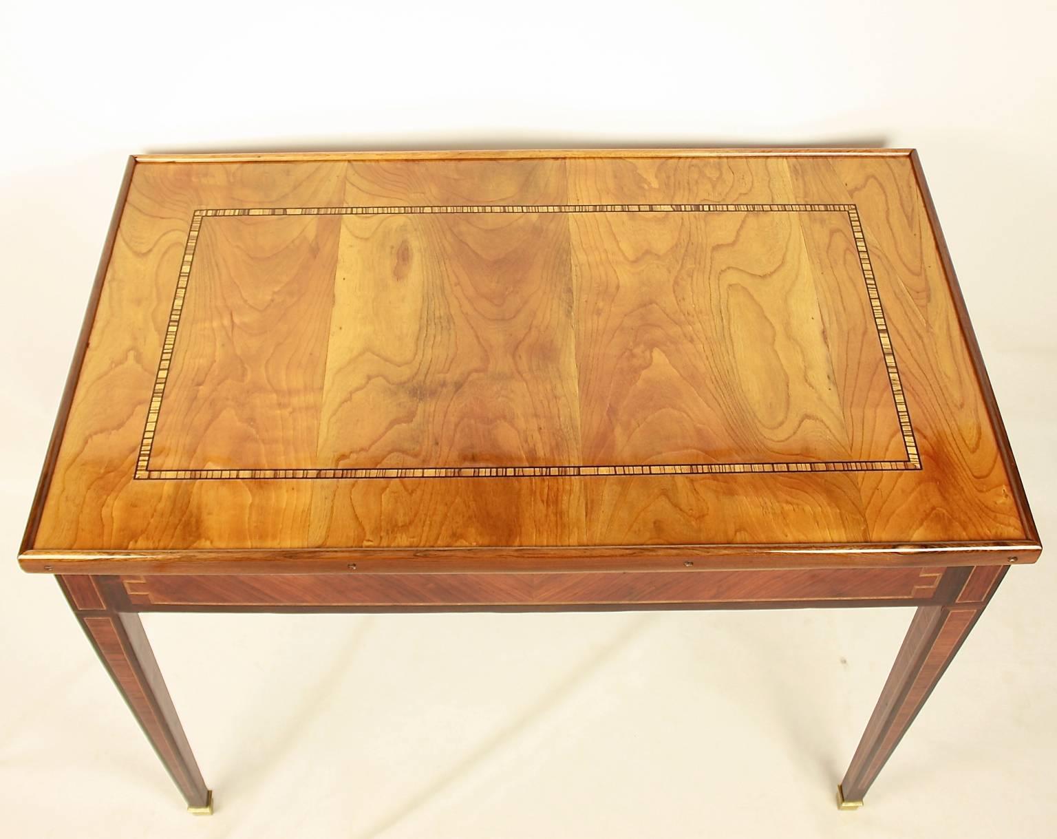 Fruitwood 19th Century Marquetry Tric Trac Game Table
