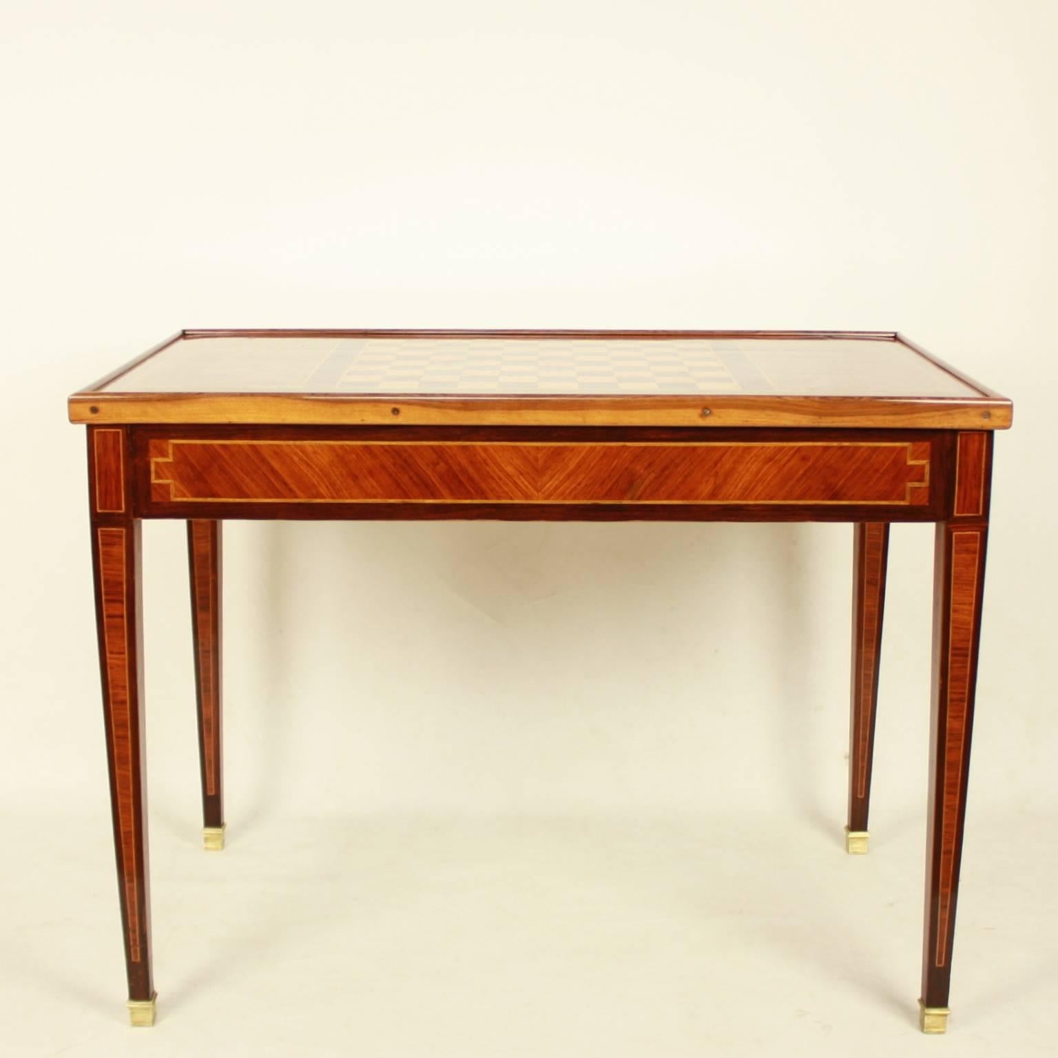 19th Century Marquetry Tric Trac Game Table 1