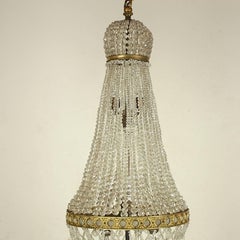 Fine French Empire Style Cut-Crystal Tent and Bag Chandelier