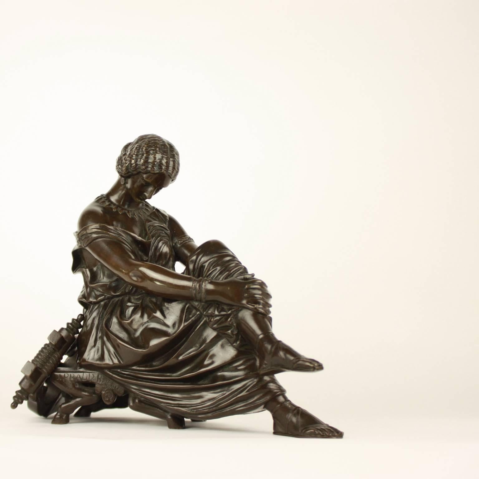 Bronzefigur des Saphirs aus dem 19. Jahrhundert nach James Pradier (1790-1852) (Französisch) im Angebot