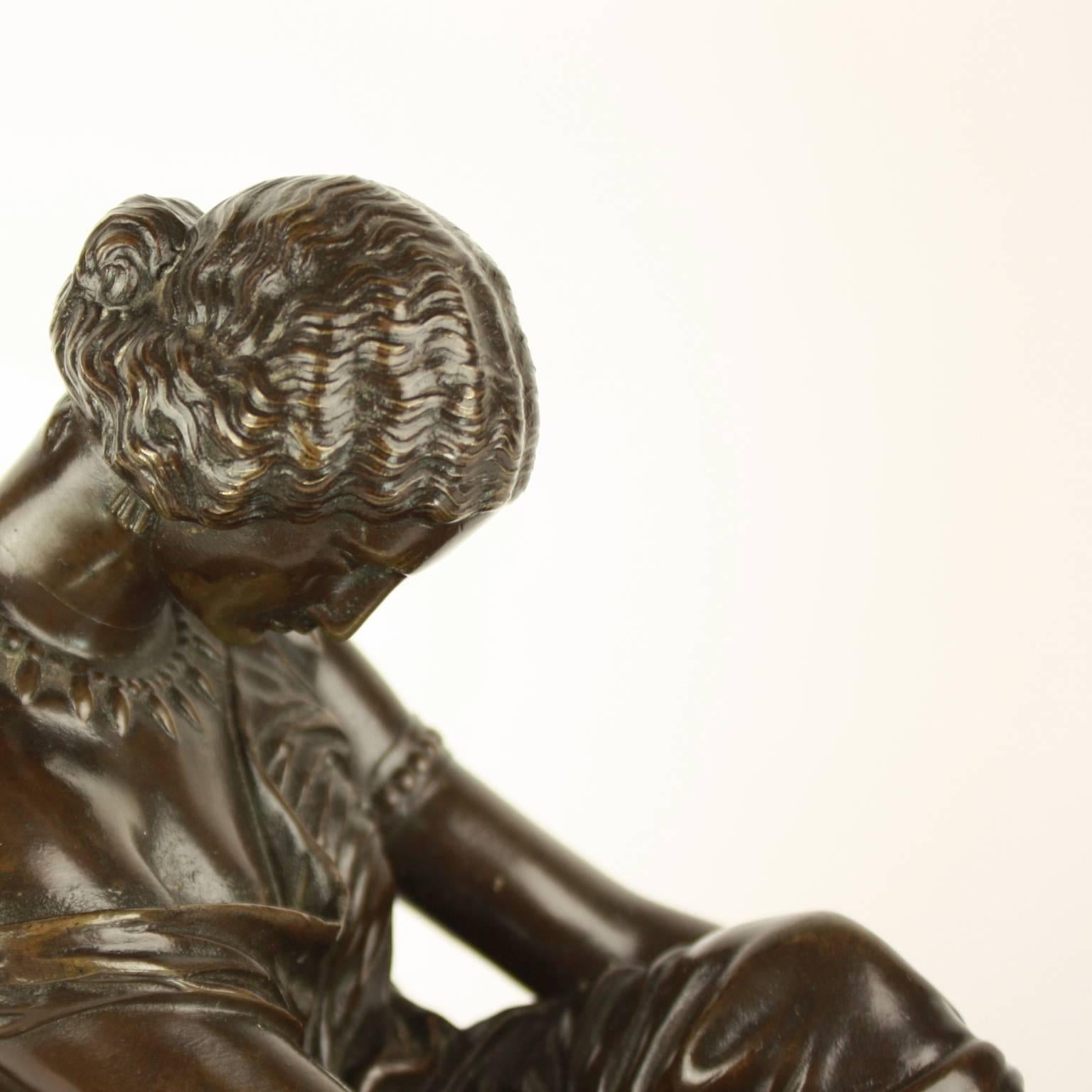 19th Century Bronze Figure of Sappho after James Pradier (1790-1852) In Good Condition For Sale In Berlin, DE