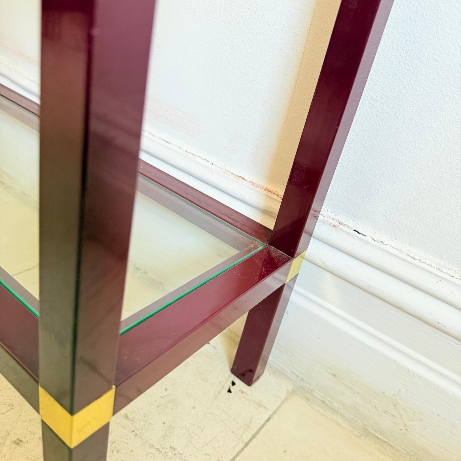 A Pair Of Italian 60's Console Tables In Brass And Lacquer By Romeo Rega For Sale 1