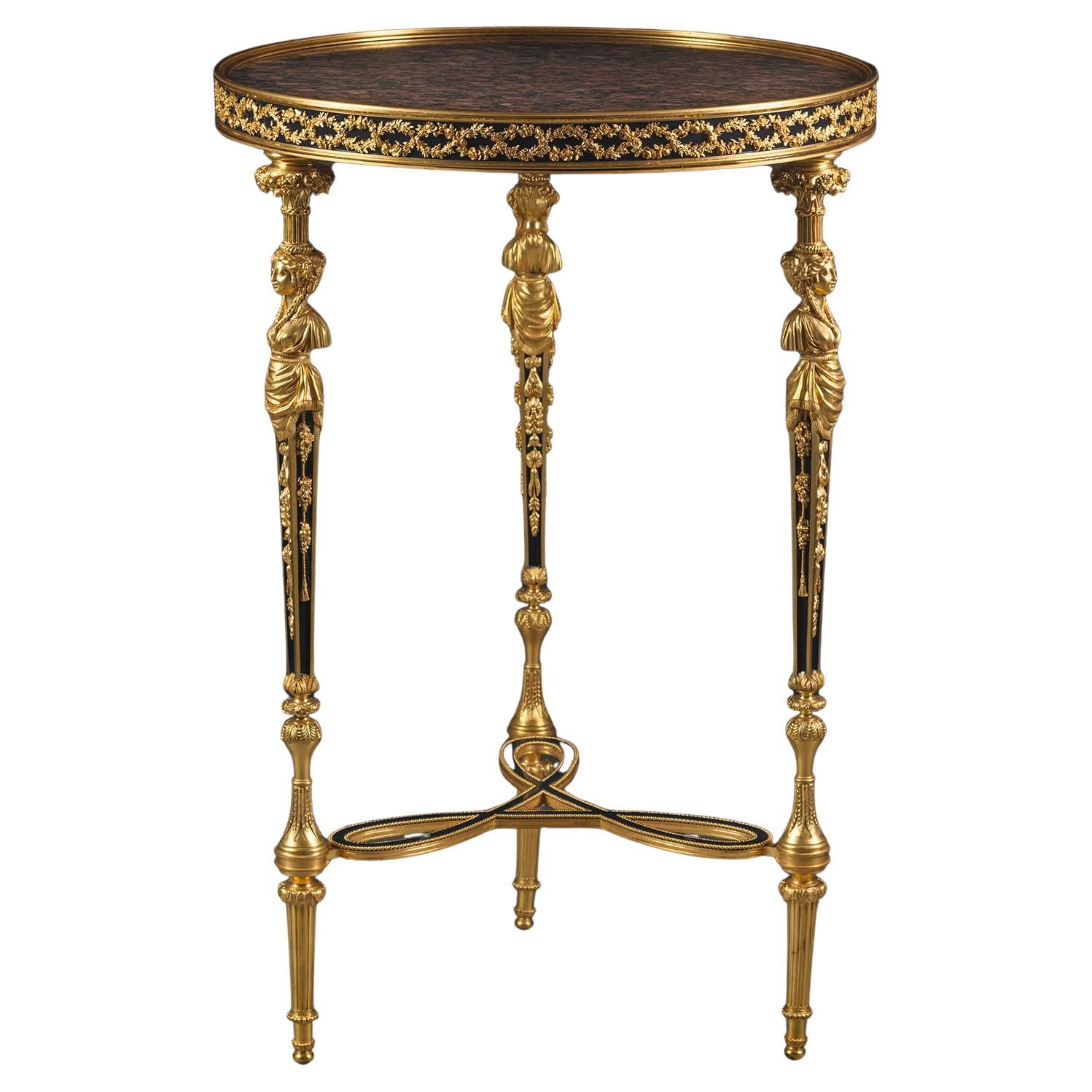 Louis XVI Style Gilt-Bronze Gueridon in the Manner of Adam Weisweiler