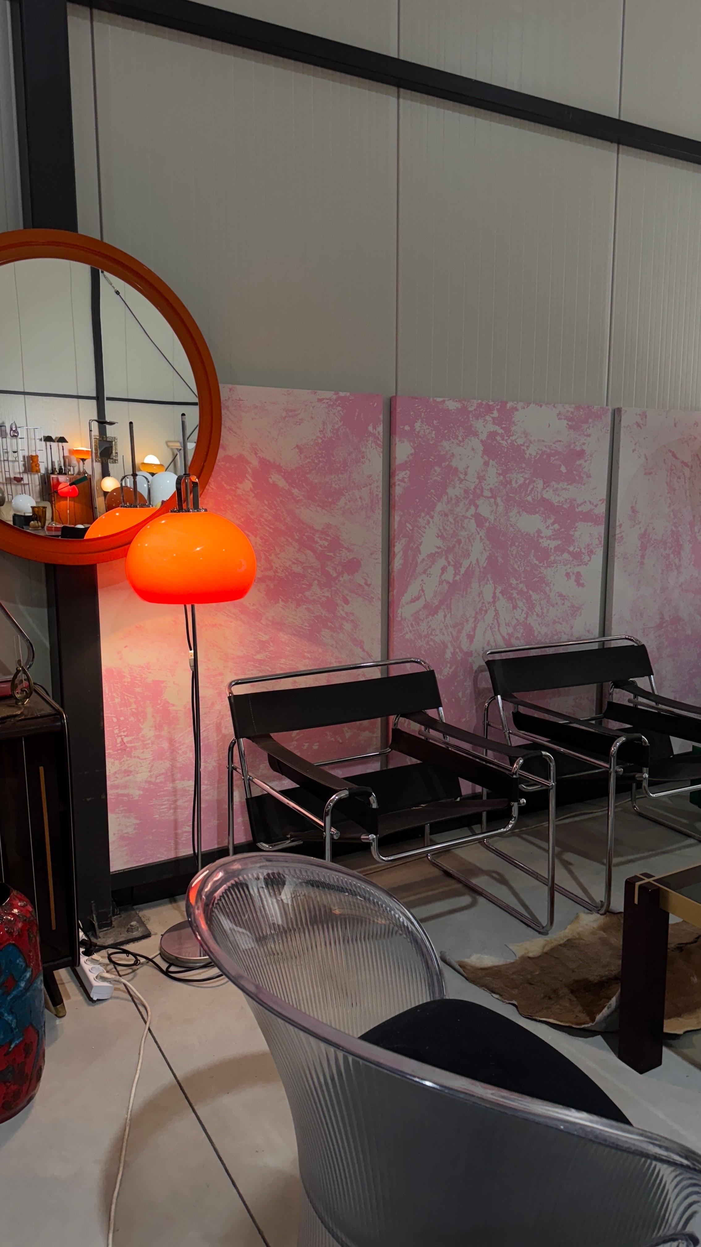 Harvey Guzzini Lucerna Vintage Orange Floor Lamp For Sale 1
