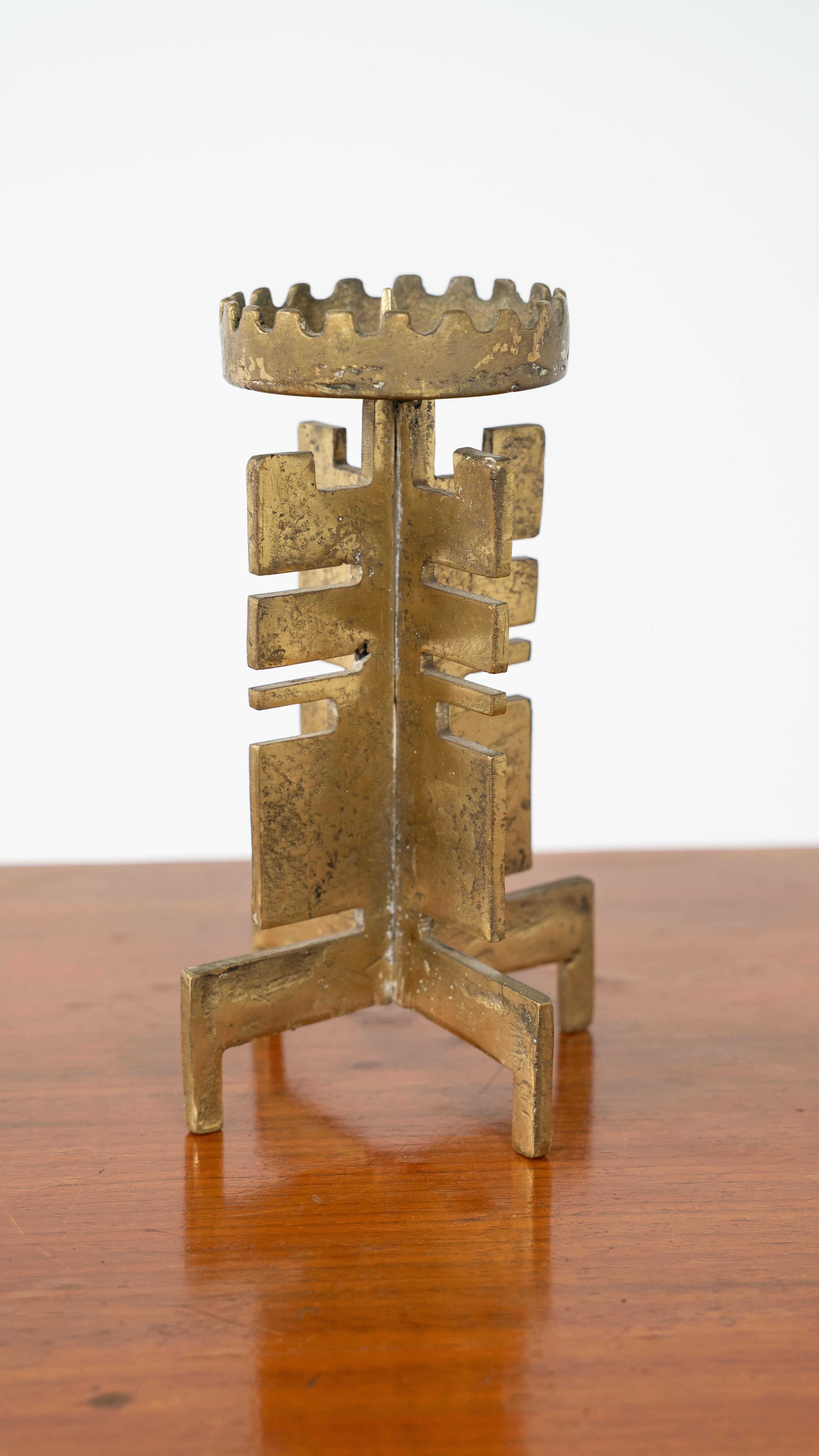 Heinz Goll attr. Brutalist Brass Candlestick For Sale 2
