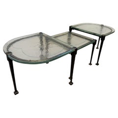 Tables en bronze forgé avec verre coulé de Lothar Klute