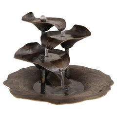 Lothar Klute Brutalist Bronze Water Fountain