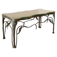 Lothar Klute forged bronze coffee table with cast glass- 1980s