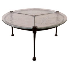 early round forged coffee table by Lothar Klute - 1980 s